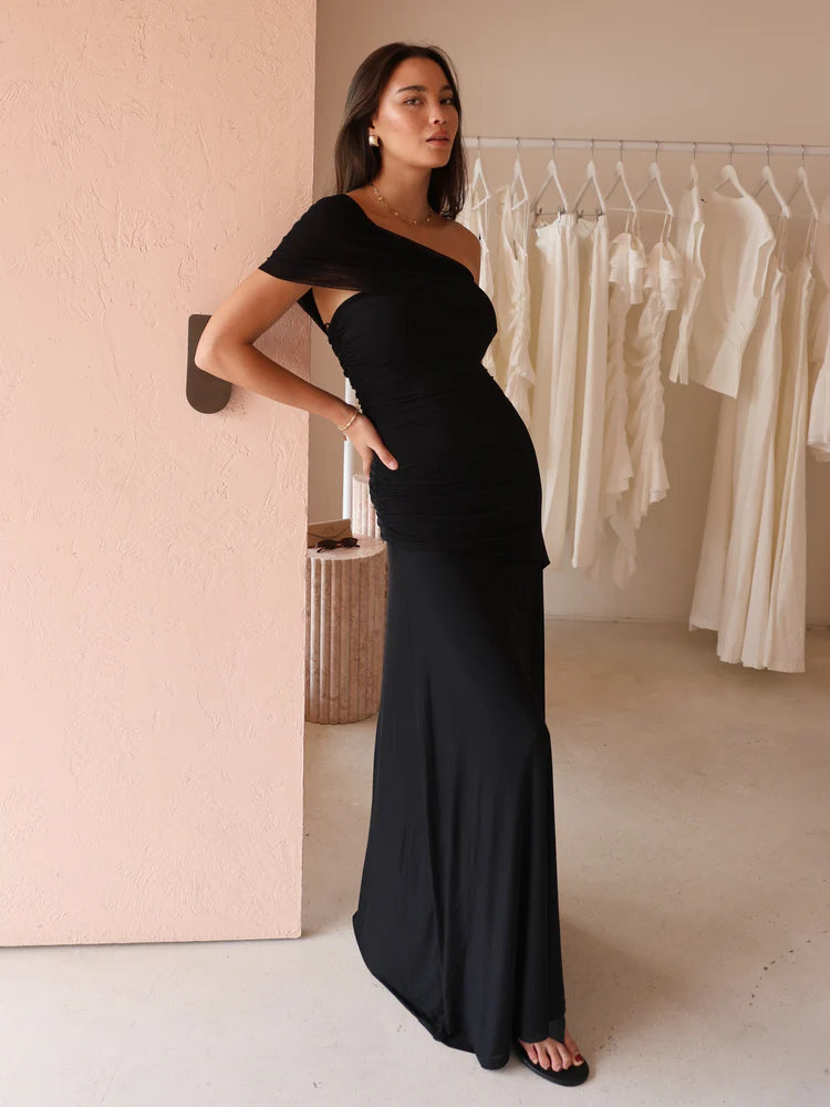 By Nicola - Fiesta Off Shoulder Maxi Dress in Black