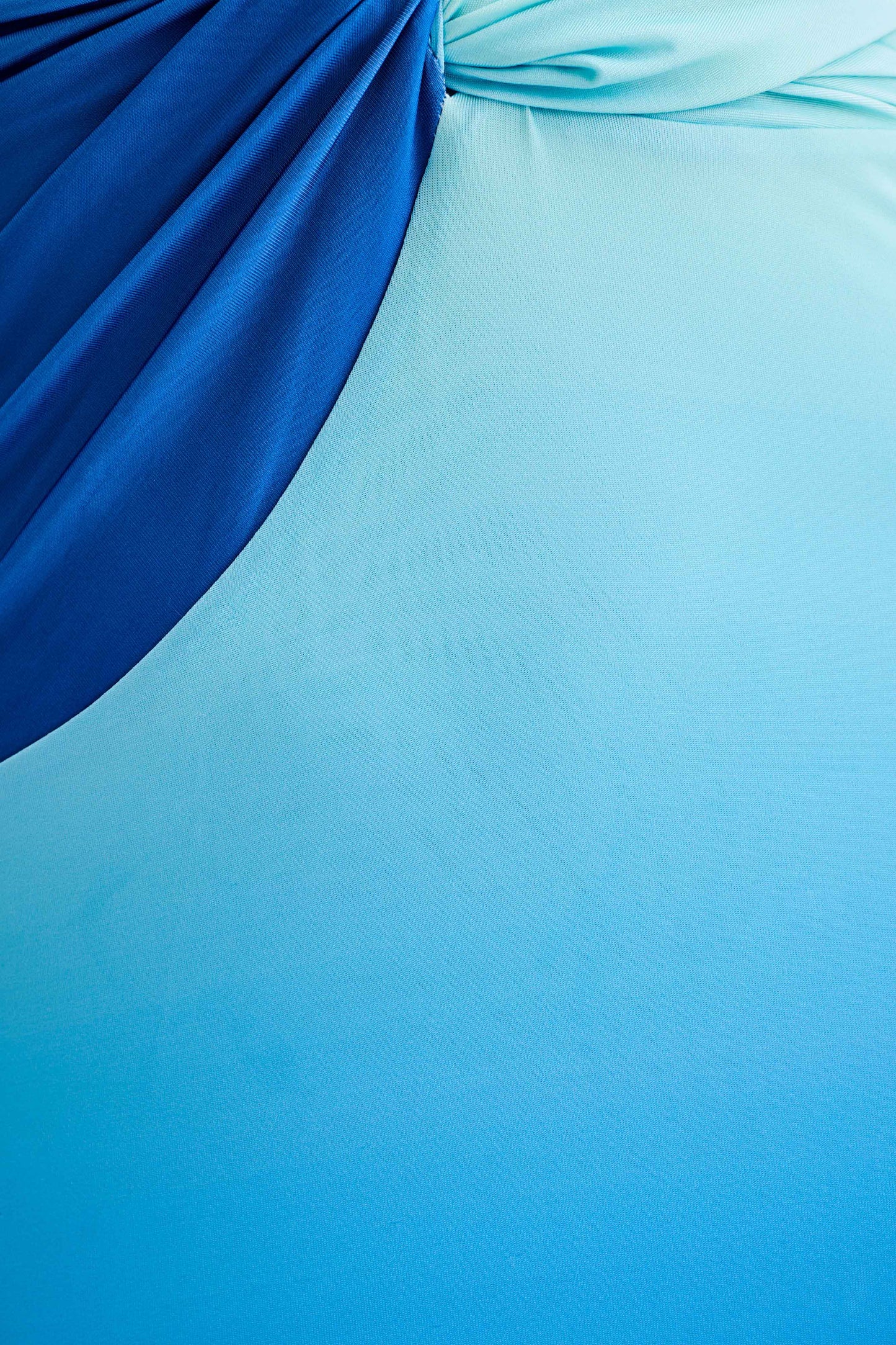 Meshki - Stella Draped Slinky Maxi Dress - Ombre Blue