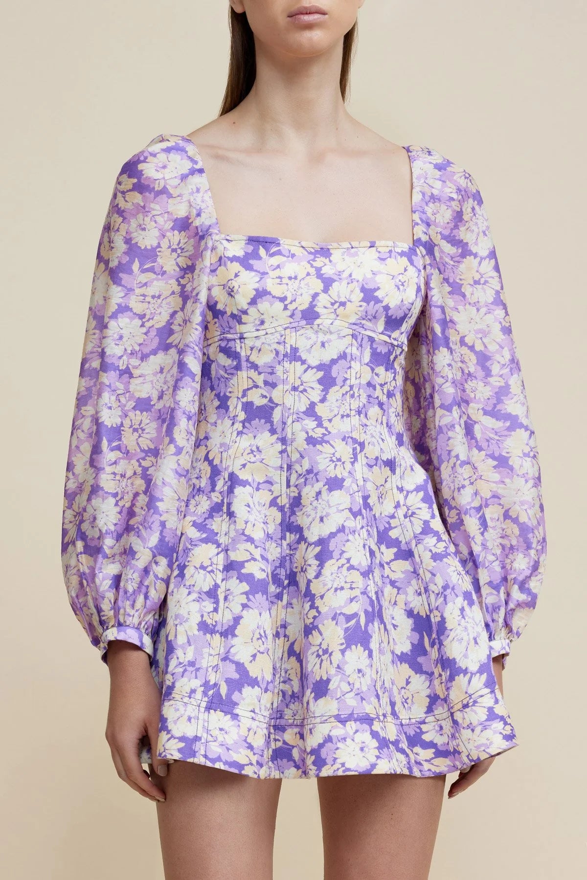 Acler - Ardanary Mini Dress In Violet Imprint