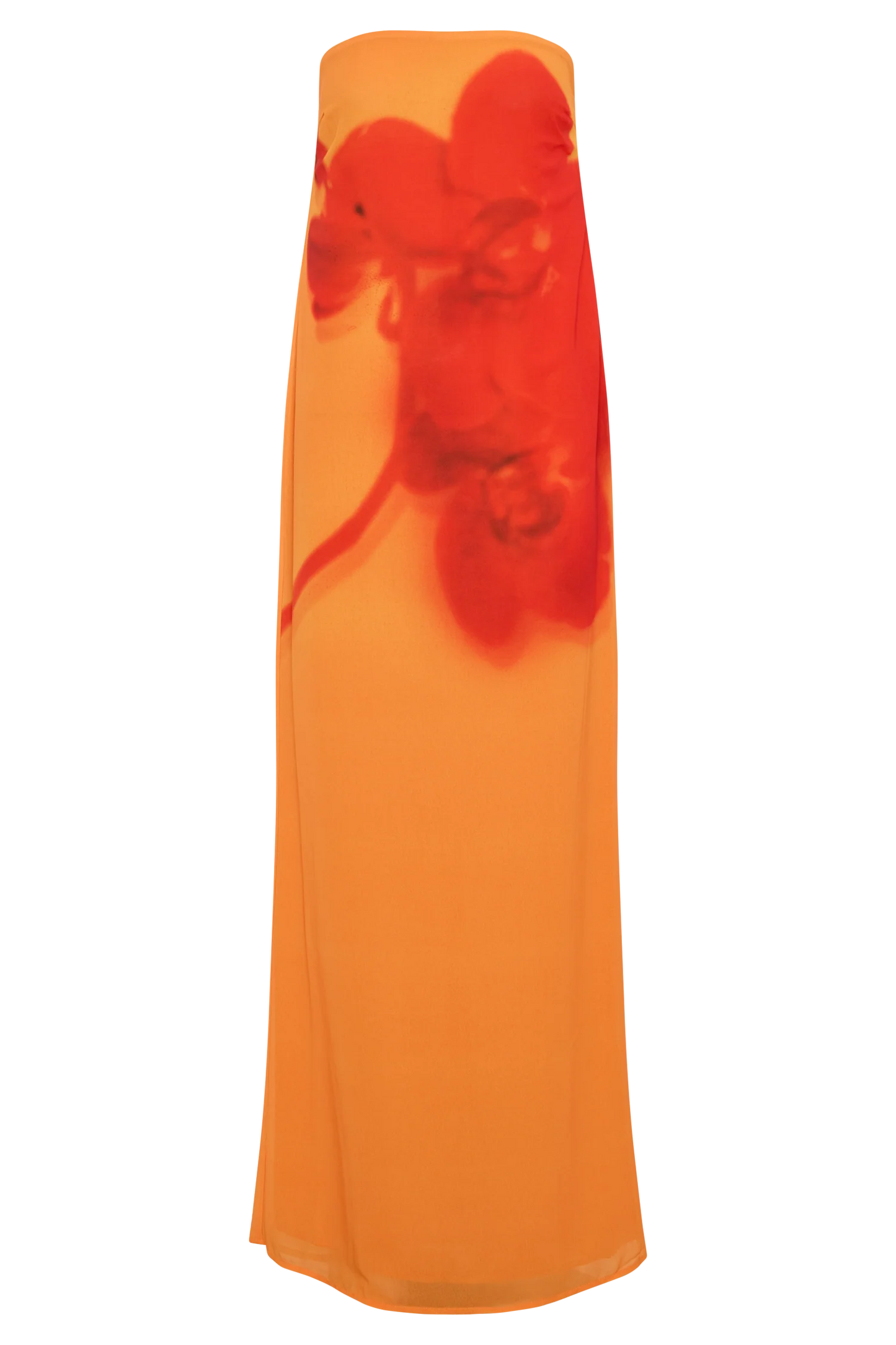 Meshki - Amaya Strapless Chiffon Maxi Dress - Koi Orchid Print