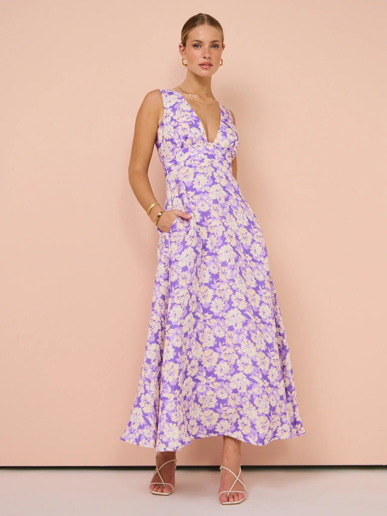 Acler - Ardanary Maxi Dress in Violet Imprint