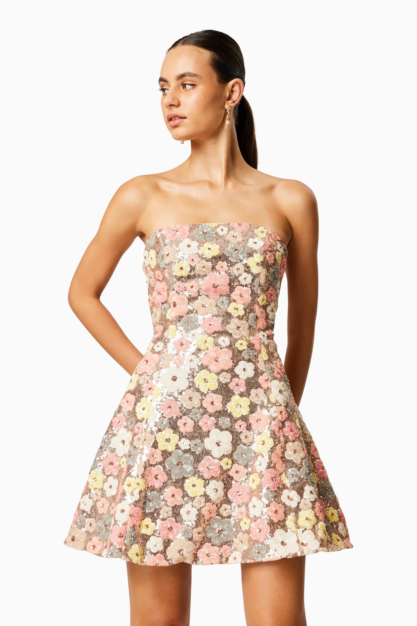 Elliat - Forsythia Strapless Mini Dress In Multi