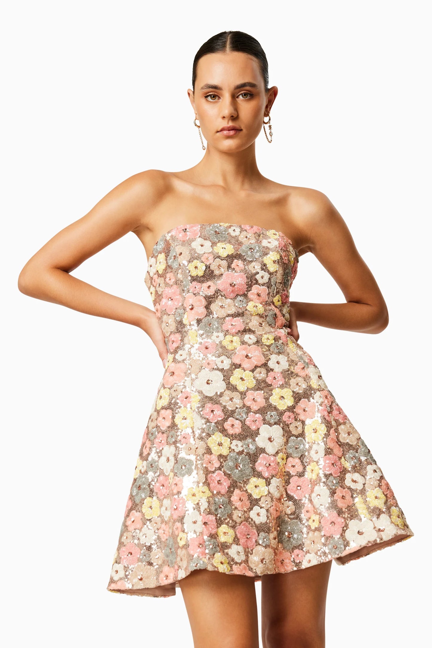 Elliat - Forsythia Strapless Mini Dress In Multi