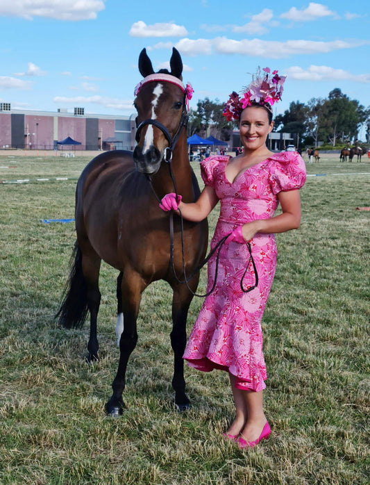 Stephanie Munro Millinery - Pink Metallic Flowers