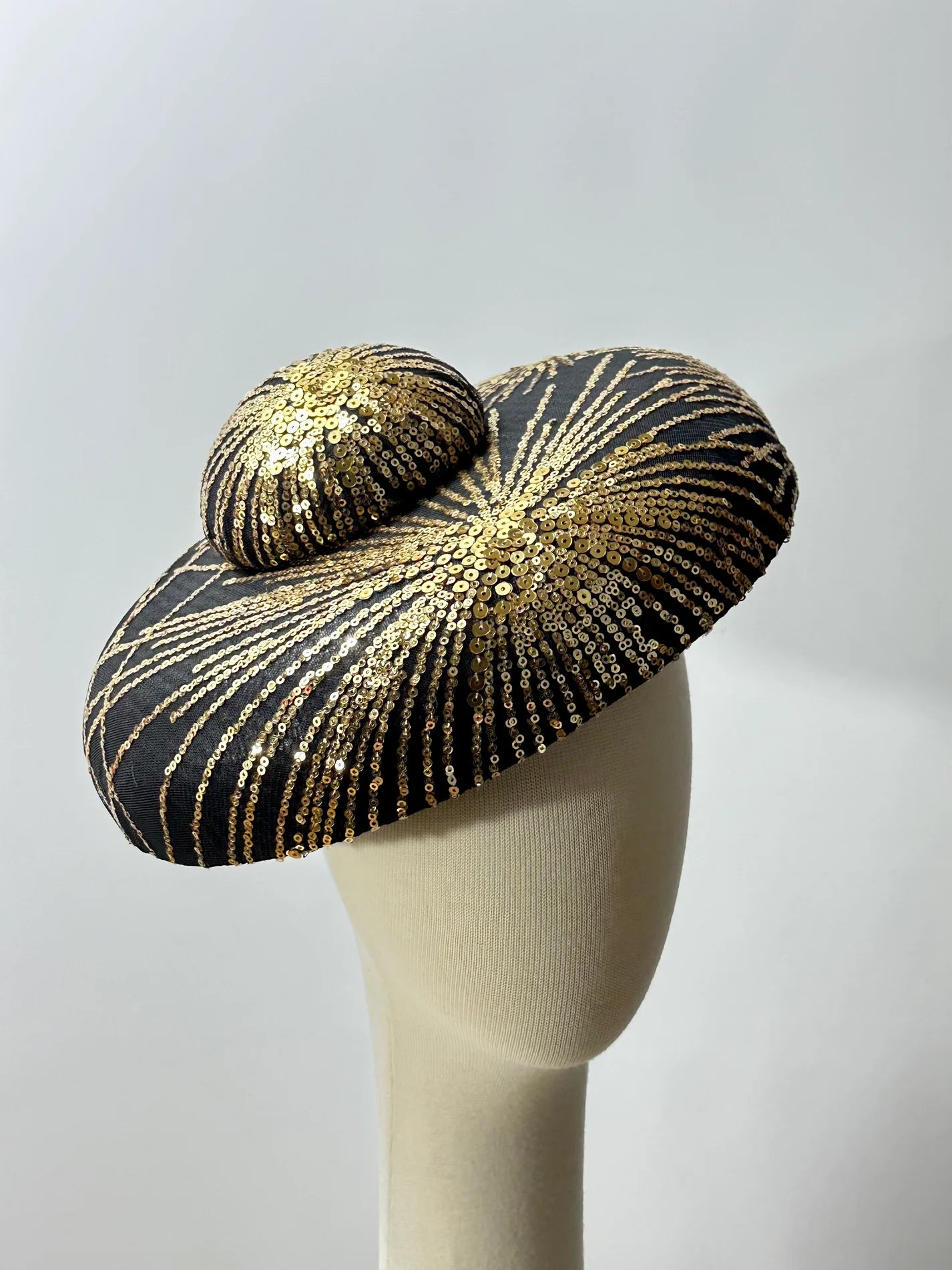 Possum Ball Millinery - Black and Gold Dior