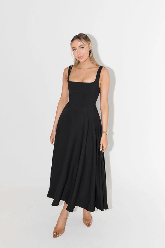 Odd Muse - Ultimate Muse High Waist Square Neck Midi Dress