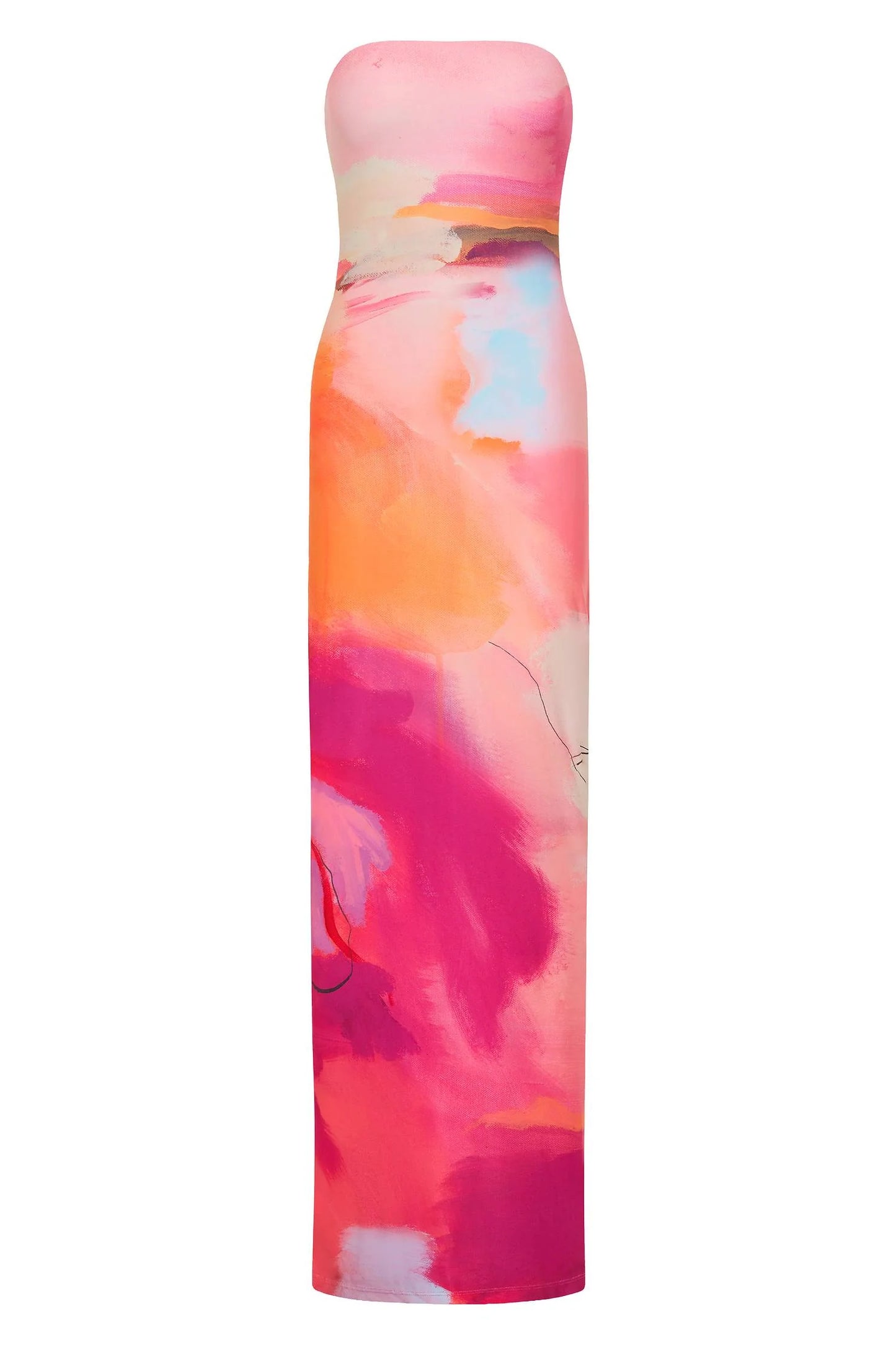 With Harper Lu - Strapless Slip Dress | Abstract Art
