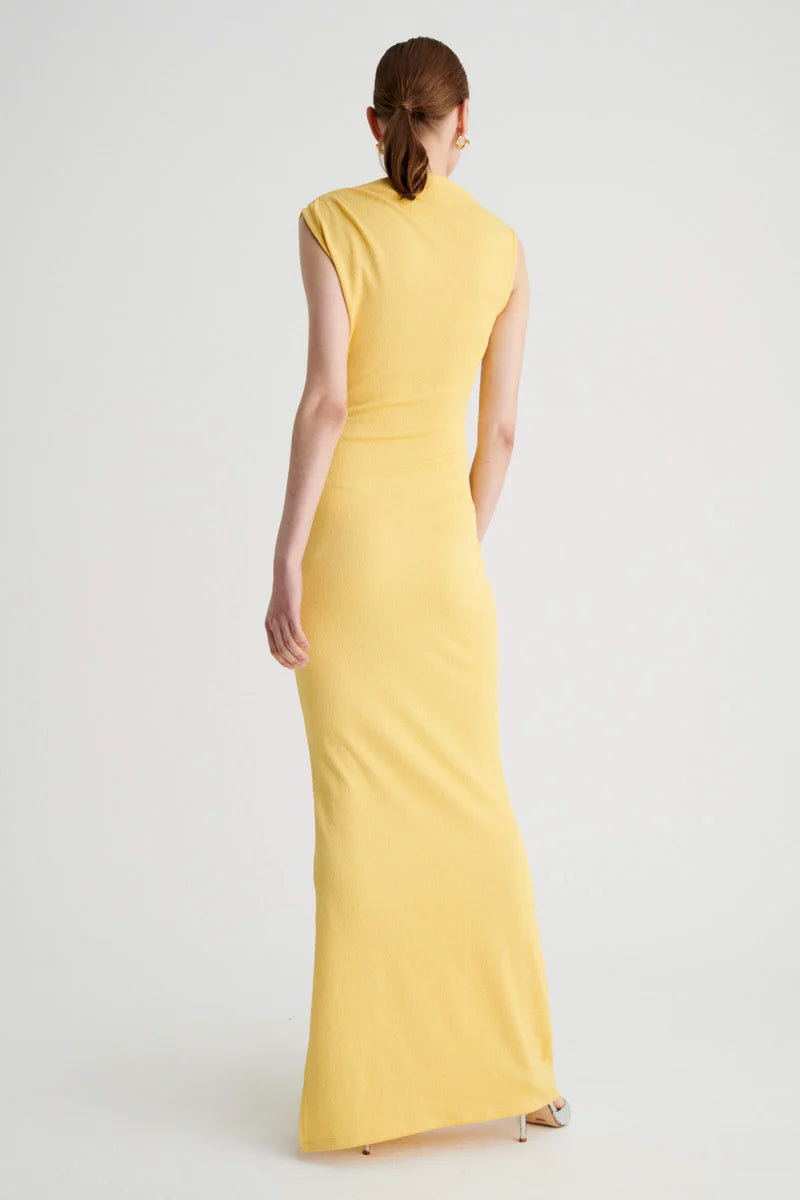 Suboo - Vega Rouched Front Midi Dress - Butter