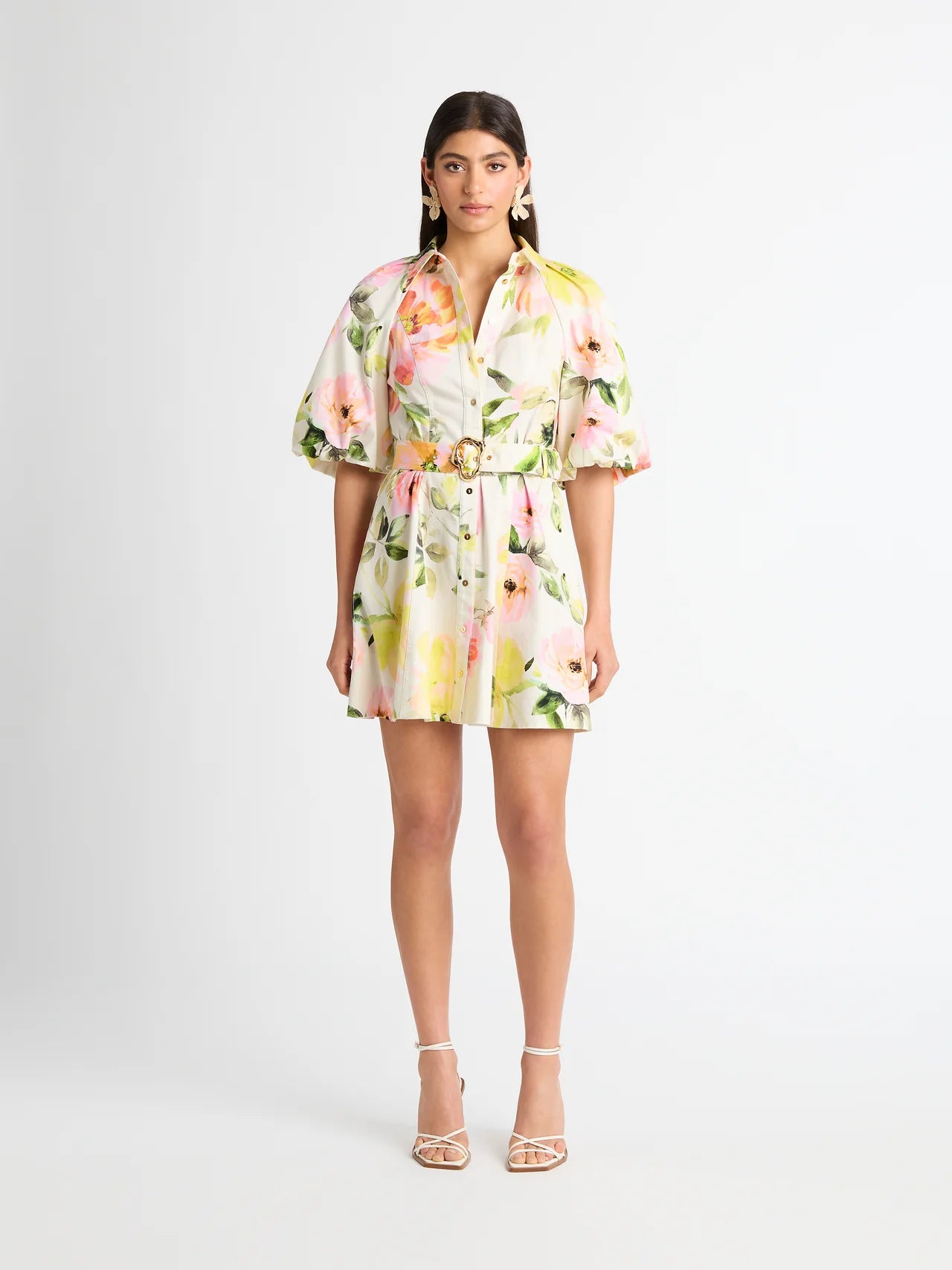 Rosa Flora Mini Shirtdress