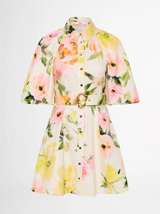 Rosa Flora Mini Shirtdress