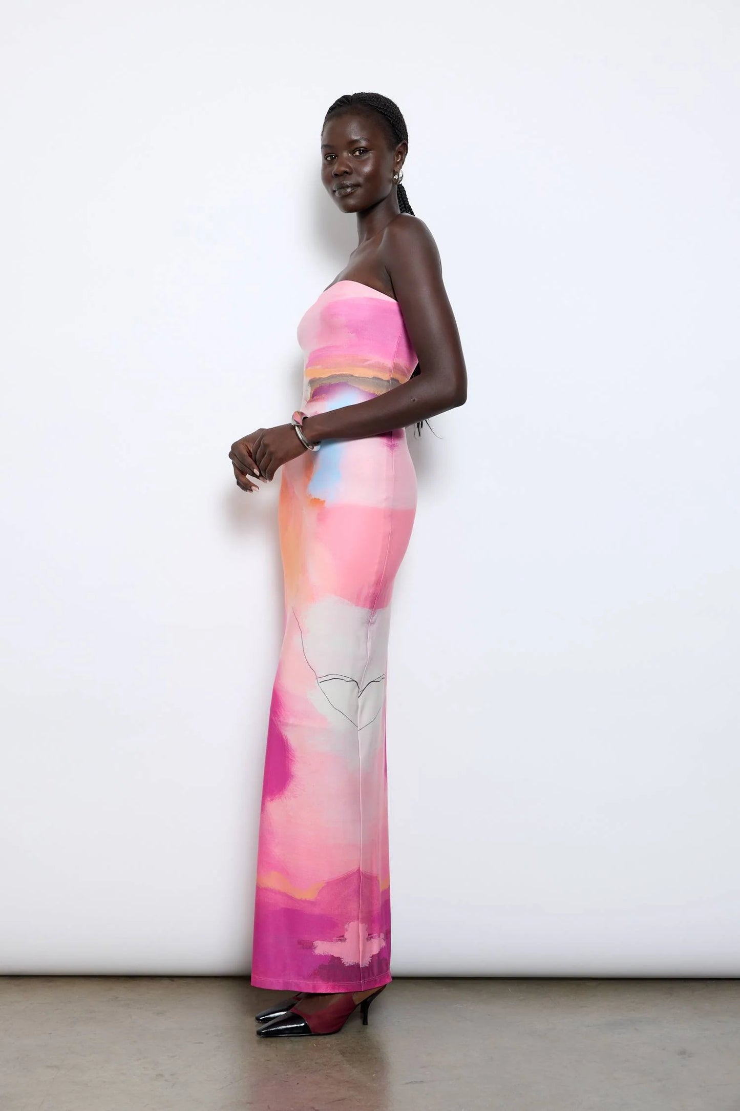 With Harper Lu - Strapless Slip Dress | Abstract Art