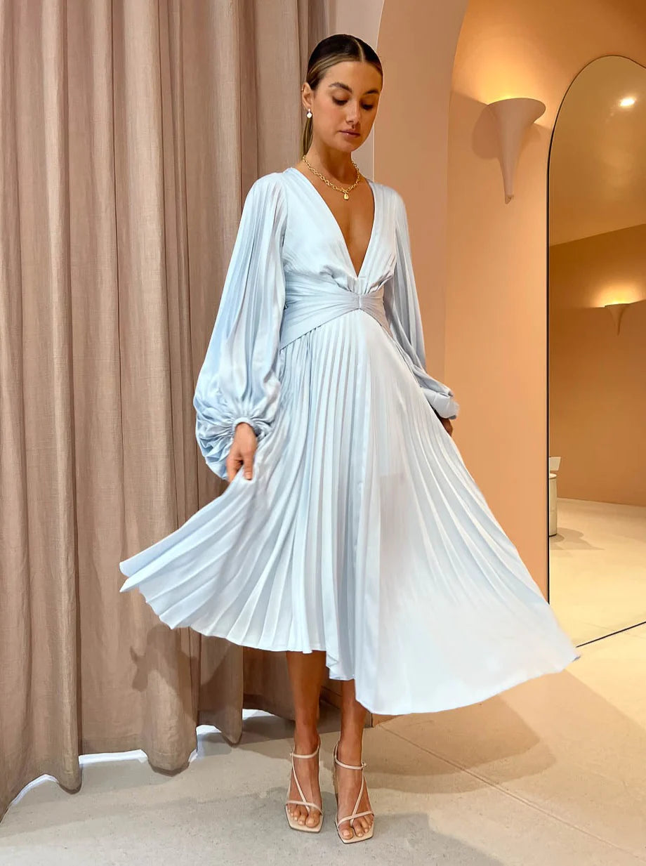 Acler - Palms Dress - Sky Blue