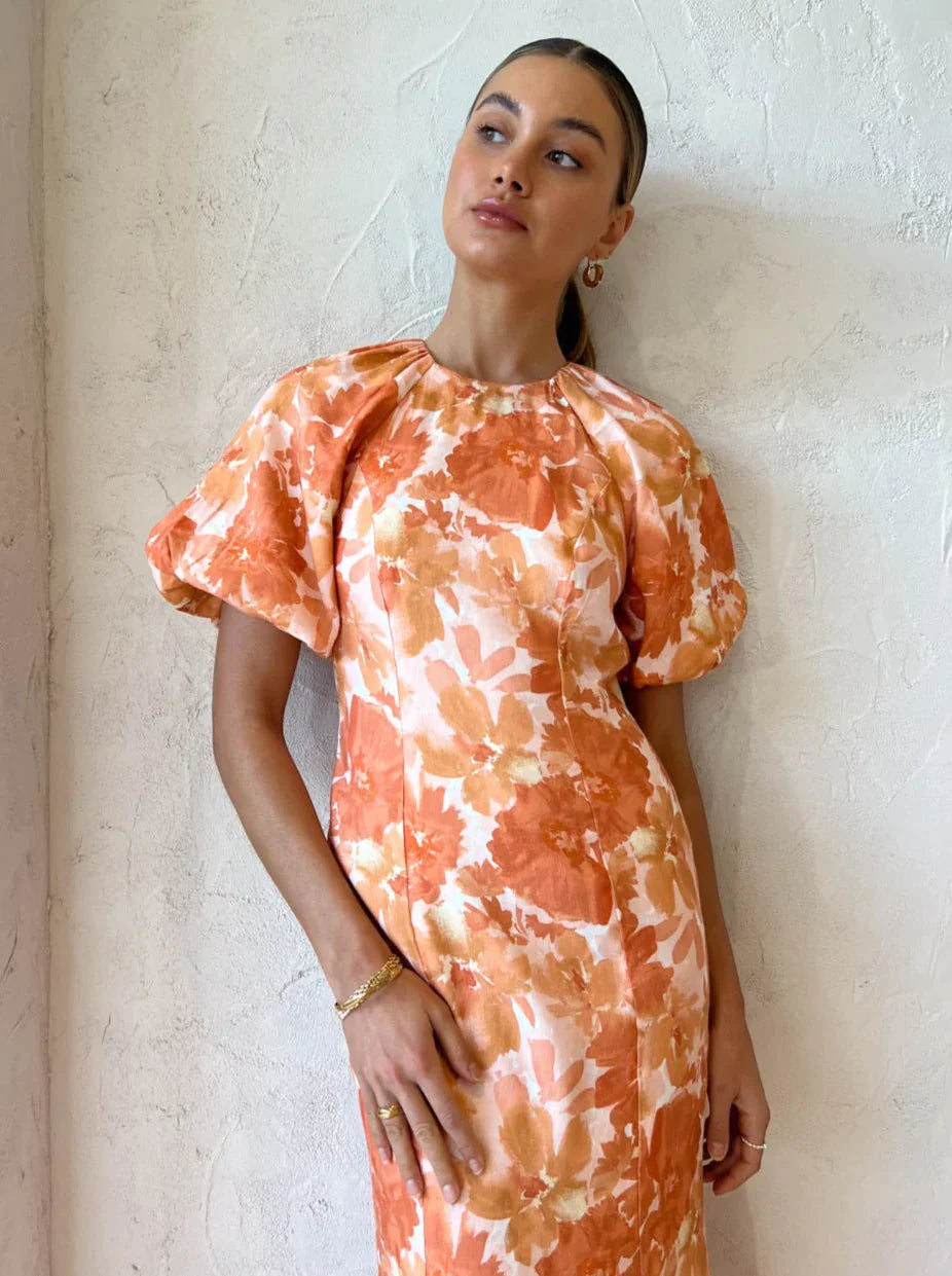 Significant Other - Elena Midi Dress In Scarlet Poppy